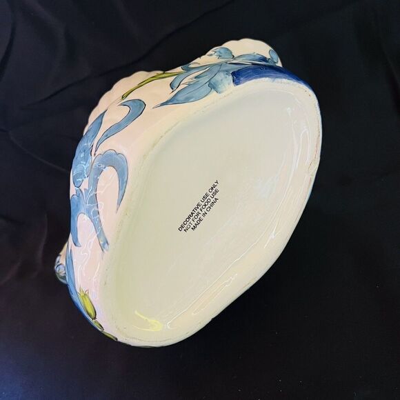 Vintage Planter White Green Ceramic Swan Figurine Figural Flower Pot Floral - Picture 7 of 9